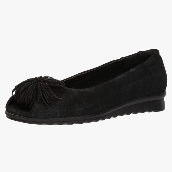 The FLEXX Women's Boco Loco Peeptoe Ballet Flat- Black- Size 7 - Picture 1 of 8